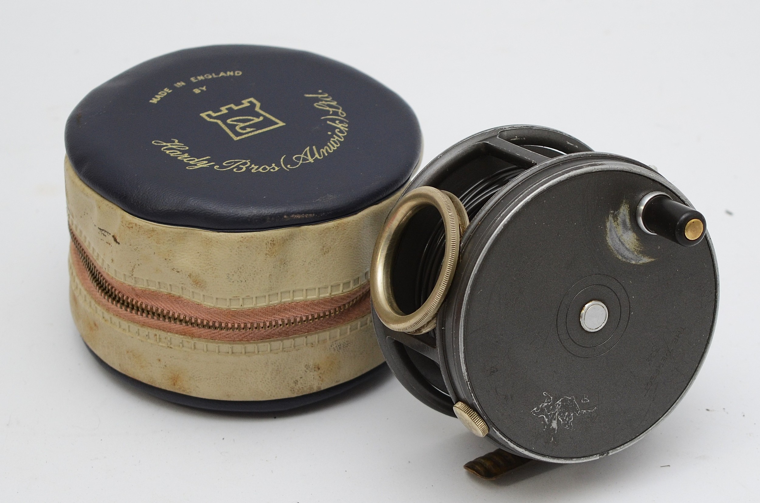 Hardy Bros Ltd, The 'Perfect' fly fishing reel, ribbed brass foot, steel line guard, 9cm diameter, - Image 2 of 3