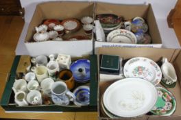Four boxes of ceramics, to include, Royal Copenhagen Olympic Games commemorative plates, a partial