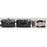 Seven cameras, a Nikon RD2, a Samsung Fino 105S, a Nikon EF100, a Fujifilm Finepix SL245 digital