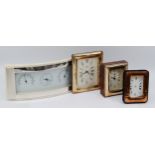 Three Italian silver desk clocks, with quartz movements and roman numerals to the dial, together