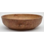 Robert 'Mouseman' Thompson of Kilburn, a mid 20th century adzed oak circular bowl with carved