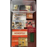Collection of vintage games and puzzles, includes picture block puzzle depicting scenes from Reynard