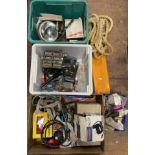 A collection of motorcar spares to include, Lucas wiper blades, All Ride two metre car booster