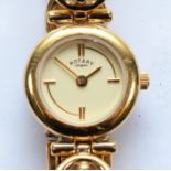 Rotary, a gold plated quartz ladies wristwatch, champagne dial with gold batons, original