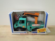 Bruder Plastic Unimog Mercedes Benz Typ U2100 with Loading Crane, boxed, very little use, box used