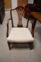 A set of six (five plus one) early 20th Century Hepplewhite style dining chairs