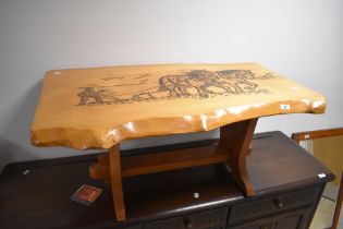 A rustic coffee table horse decoration approx. 94 x 54cm