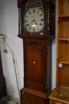A 19th Century oak long cased clock having 30hr movement and painted dial, named for Telford ?