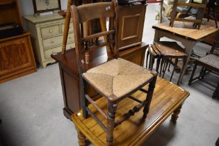 A 19th Century rush seated kitchen chair