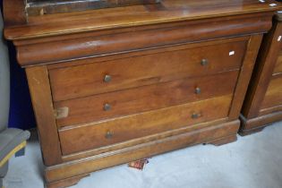 Two modern bedroom chests , including three with long drawers and other being two long (faux) over