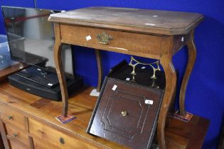 A late 19th or early 20th Century low side table having frieze drawer, dimensions approx. W68 H59