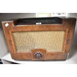 An early 20th-century Philips 785AX valve radio receiver, housed in a two-tone walnut veneered