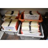 A large quantity of shellac records from E Johnson Radio and Television Personal Recording Service.