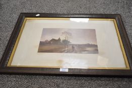 Three early 20th-century framed prints, to feature 'The Village Church' after F. Arnold; 'Breezy