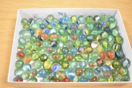 A large quantity of 20th-century traditional glass marbles, to include a large selection of