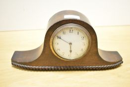 A 20th-century French Napoleon hat-style mantel clock, featuring an 8-day mechanical movement having