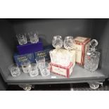 A quantity of 20th-century crystal cut glassware, to include a Royal Albert decanter and four