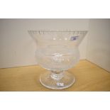 A large late 20th-century Edinburgh crystal 'Thistle' footed bowl, engraved for 'The Times Crossword