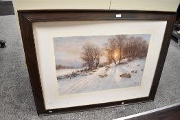 A large 20th-century framed print of 'The Day Was Sloping towards His Western Bower' after Joseph