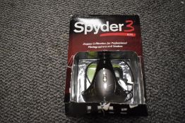 A Datacolor Spyder 3 Elite display calibrator for PC and Mac, this is a colour management solution