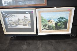 Two 20th-century landscapes, to include V. Waddington (20th Century, British), watercolour, Kirk