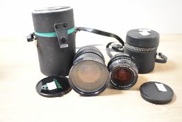 Makinon MC 28-80mm f3.5 lens and a Pentacon 29mm f2.8 lens.