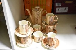 A set of late 20th-century Price Kensington Phoenician Brown Textured Wood Effect Retro Coffee