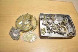 A quantity of 19th and 20th-century metalware, to include a brass Napoleon Bonaparte raised relief