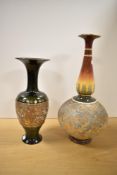 A 20th-century Royal Doulton Lambeth Slaters stoneware vase, by Miss L. Rawlings, of baluster form