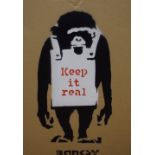 In the style of Banksy (British b.1974) limited edition graffiti stencil on cardboard 'Dismaland