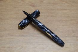 A Conway Stewart 115 lever fill fountain pen in Grey Marble with bandless cap having Stylo or