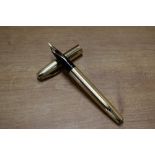 A boxed Sheaffer Imperial Touchdown fill fountain pen in Gold Fill with parallel line design