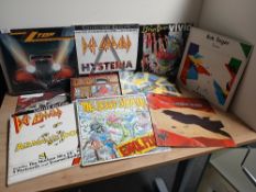 A lot of 11 classic rock and metal albums and 12's as in photos - VG+ in general - ZZ Top , Def