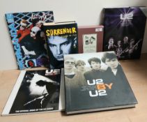 A U2 lot of books and a magazine - 6 items in total in this lot - as in photos