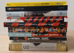 A U2 DVD Lot with A VHS also in this lot - 10 items in total