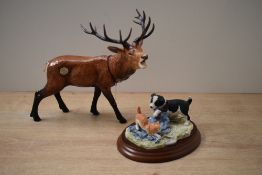 A Border Fine Arts pottery 'Red Stag' study model number A5270 complete with box sold together