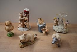 A group of six David Corbridge Piggin' studies comprising 'Basket Case' 2003 without original