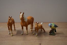A group of four Beswick Pottery animal studies to include 'Foal' (Small, Stretched, Facing Left)