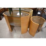 A modern design, Tom Schneider, swirl console table, in natural finish, width approx. 93cm. A modern