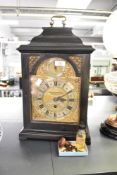 A fine Georgian ebonised bracket clock by Thomas Cartwright (1679–1741), London, having an 8-day