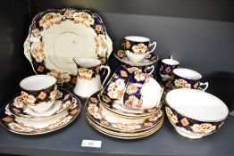 A 20th century Royal Albert Crown China 'Heirloom' tea set, featuring an Imari-style design with a