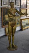 Malcom Poynter (British 1946) Cast composite sculpture, a female figure in gold coloured paint
