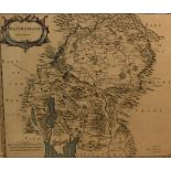 *Local Interest* After Robert Morden (British 1650 - 1703) Colourised map depicting the historic