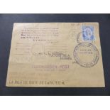 TONGA 1938 TIN CAN MAIL COVER WITH MULTIPLE CACHETS TO FRONT AND REAR Fine cover from Tonga,