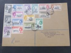 FALKLAND ISLAND DEPENDENCY (SOUTH GEORGIA) 1954 QEII DEFINITIVES SET ON FDC Fine plain first day