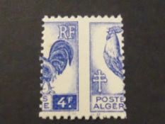 ALGERIA 1944 4F COCKERAL, WITH MAJOR MIS PERFORATION, UNMOUNTED MINT Fine and unusual example of