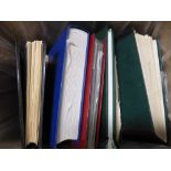 WORLDWIDE - 10 x STAMP COLLECTIONS IN BOX INCLUDING GB, IRELAND Box with various stockbooks and