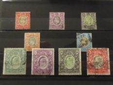 NYASALAND 1903/4 EVII DEFINITIVES SET OF 9 ALL FINE USED EVII set with the Crown CA wmk issue of