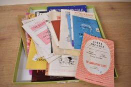 A selection of early 20th century theatre programmes, for theatres such as The Globe or The