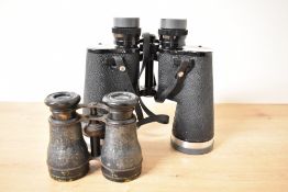 Two 20th-century binoculars, to include a small French Lemaire Paris example and a large Chinon